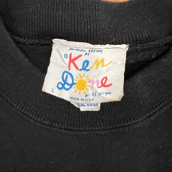 Vintage 90s Ken Done Australia Art Print 'Flying Fish' Sweatshirt - L - Picture 4 of 7